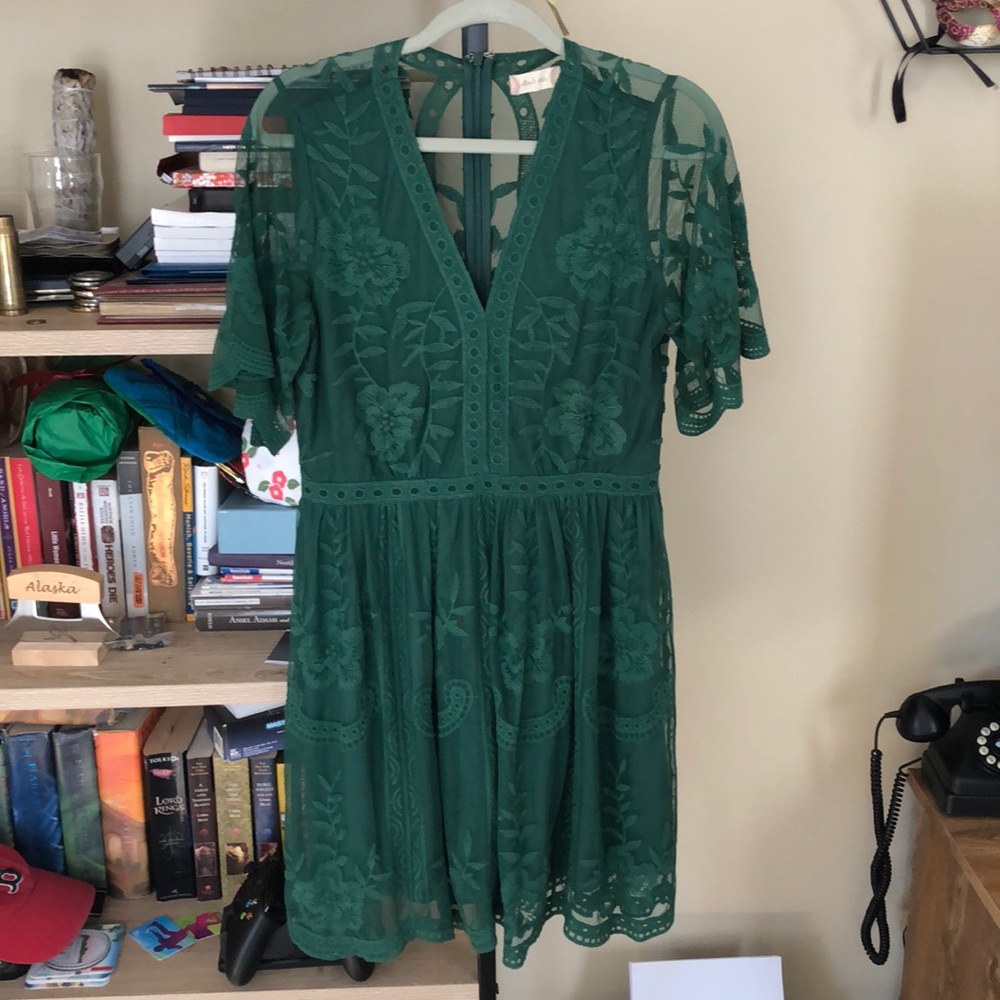 Altar’d State Lace Forest Green Dress